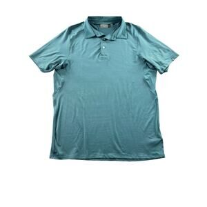 Kjus Mens Soren Polo XL Short Sleeve Striped Performance Golf Blue Business